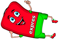 Expreskufr ležící maskot